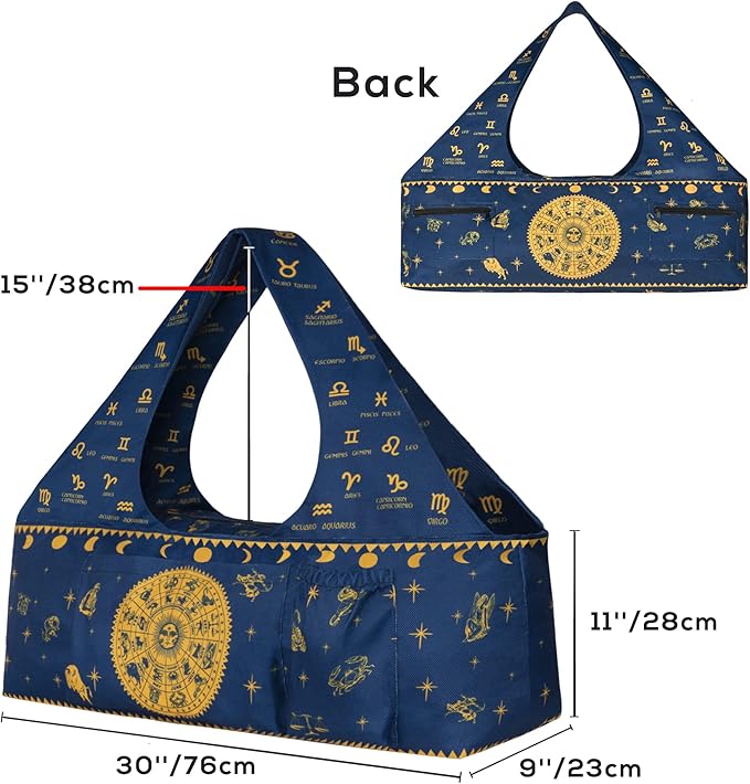 Yoga Mat Bag - Large Yoga Bag with Yoga Mat Strap, Zipper and Pockets - Yoga Bags and Carriers Fits All Your Stuff - Personalized Yoga Mat Bags for Women Fits Most Size Mats