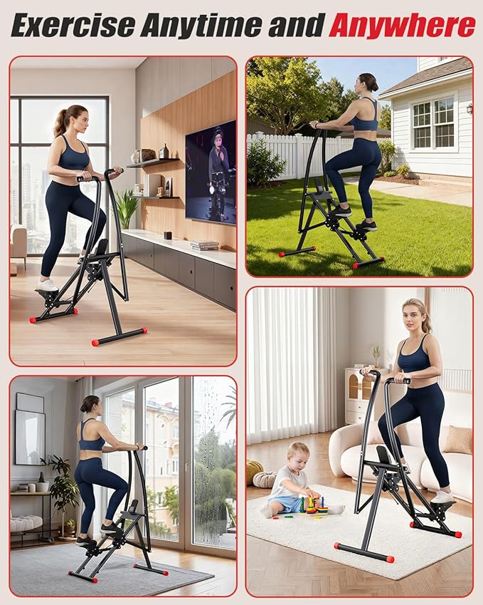 AL01 Stair Stepper, Foldable Steppers for Exercise at Home, Full-Body Cardio Workout Climber with Adjustable Pedals, Extended Step Range, 270LB Loading Capacity