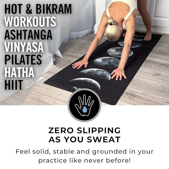 Plyopic. All In One Yoga Mat | Luxury Sweat-Grip Mat/Towel Combo | Ideal for Yoga, Hot Yoga, Bikram, Pilates, Workout & Exercise | Eco-Friendly Natural Rubber