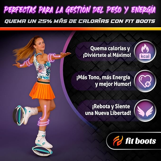 FIT BOOTS for Women Exercise - Premium Moon Shoes for Jumping, Kangaroo Shoes for Training, Cardio & Fun, Joint-Friendly, Rebounder Jumps Boots for Adults & Kids, Bouncy Workout (Women-Gold)