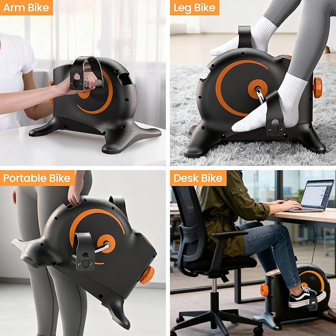 MOMODA Pedal Exerciser Under Desk Exercise Bike for Leg and Arm Cycling and Recovery Exercise