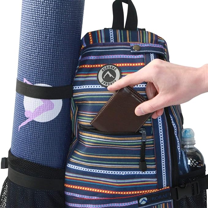 AURORAE Yoga Mat/Gym/Picklleball Cross-body Travel Sling Back Pack. Mat sold separately.