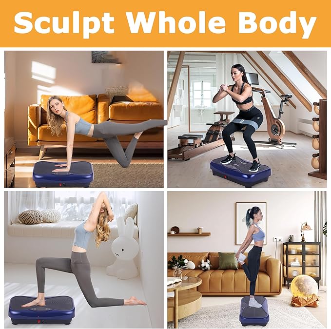 Vibration Plate Exercise Machine Vibration Platform for Weight Loss, Vibration Plate for Lymphatic Drainage Whole Body Power Shaker Home Workout Equipment