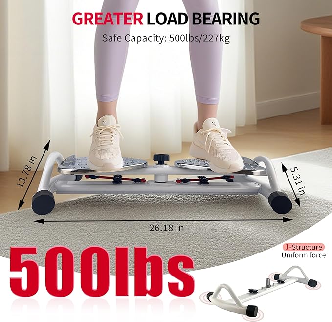 Waist Twister Machine Exercise Fitness Tool – Ab Twister Board with 500 lbs Capacity Ultra-Quiet,Core Trainer for Slim Waist and Ab Exercise,All-Metal Anti-Slip Footrest,Women Men,Home Gym Equipment