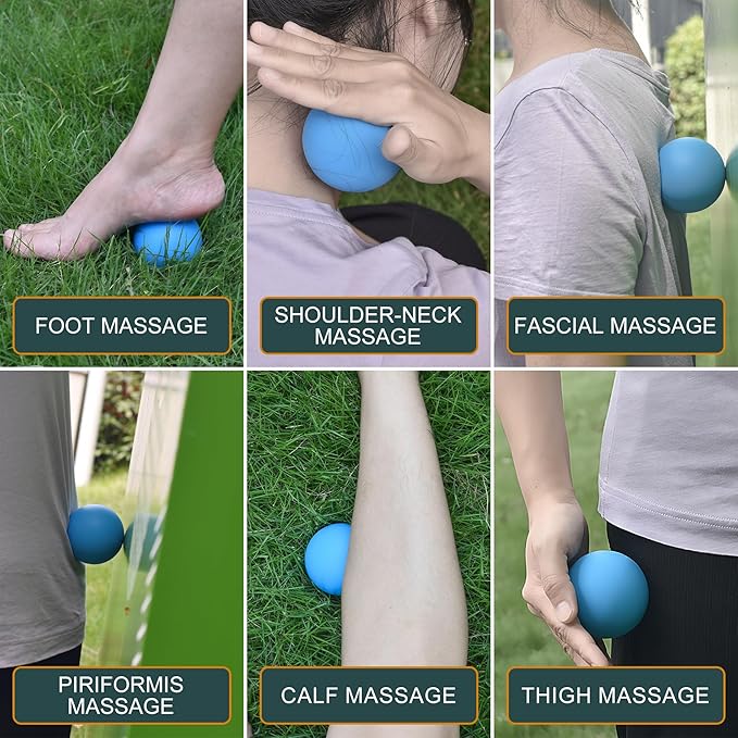 Massage Lacrosse Balls for Myofascial Release,Yoga Deep Tissue Massage,Trigger Point Therapy and Foot Plantar Fasciitis,Muscle Soreness Massager Ball (2Pack,Black and Pink)