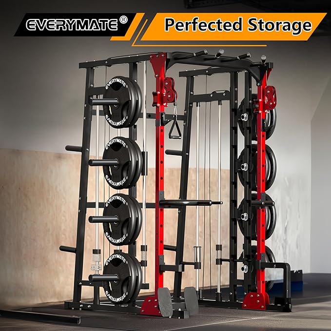 EVERYMATE Weight Plate Storage Rack, Olympic Weight Plate Holder, Bumper Plate Storage, Home Gym Organizer