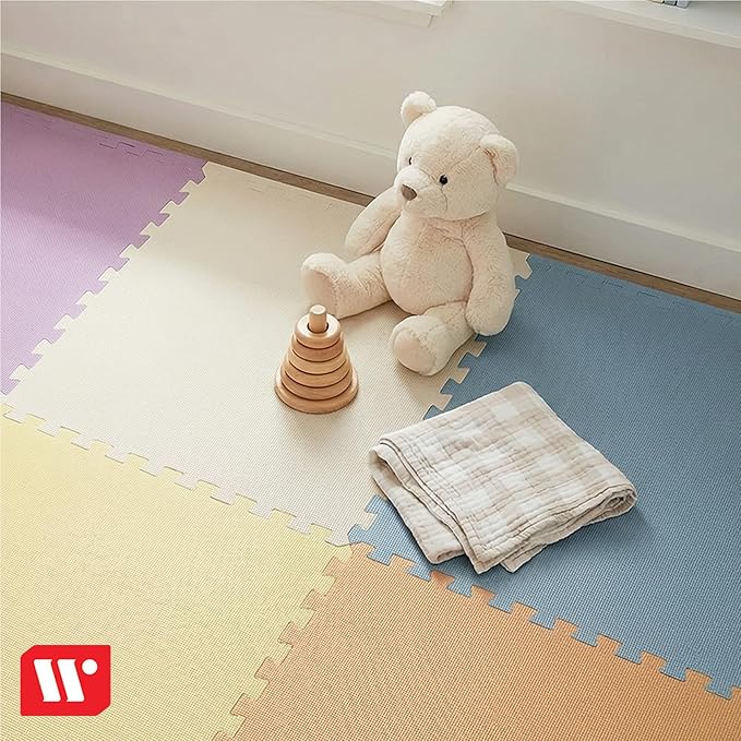 We Sell Mats 3/8" Thick Multipurpose EVA Foam Exercise Floor Mat, Interlocking Tiles, Anti-Fatigue for Home or Gym