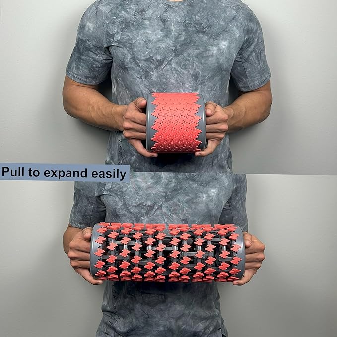 Collapsible Foam Roller for Exercise and Recovery (13 Inches), Easily Portable at 5.5 inches (Red)