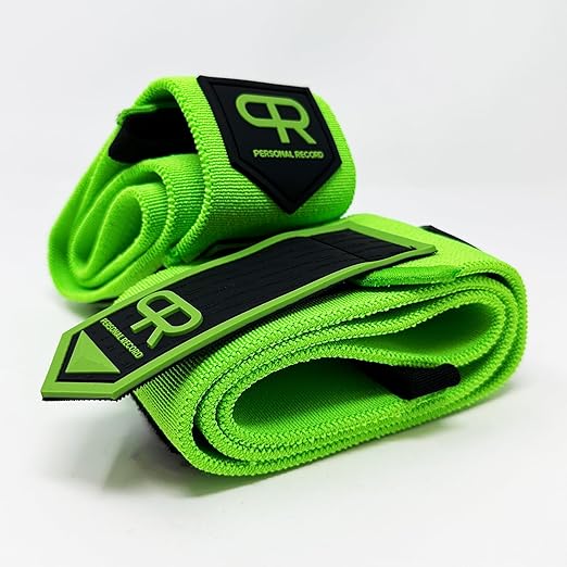 Elbow Wraps for Weightlifting - Heavy Duty Construction, 25% More Elasticity, Reinforced Stitching, Extra Wide Fastener, Easy to Adjust, (Neon)