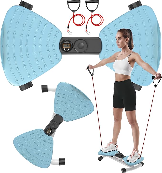 Twister, Adjustable Twisting Board for Women and Men, Home Gym Equipment Noiseless Twister, 330 lbs Load Capacity | Digital Display Tracks Time, Reps and Calories (Blue,Pink,Purple)
