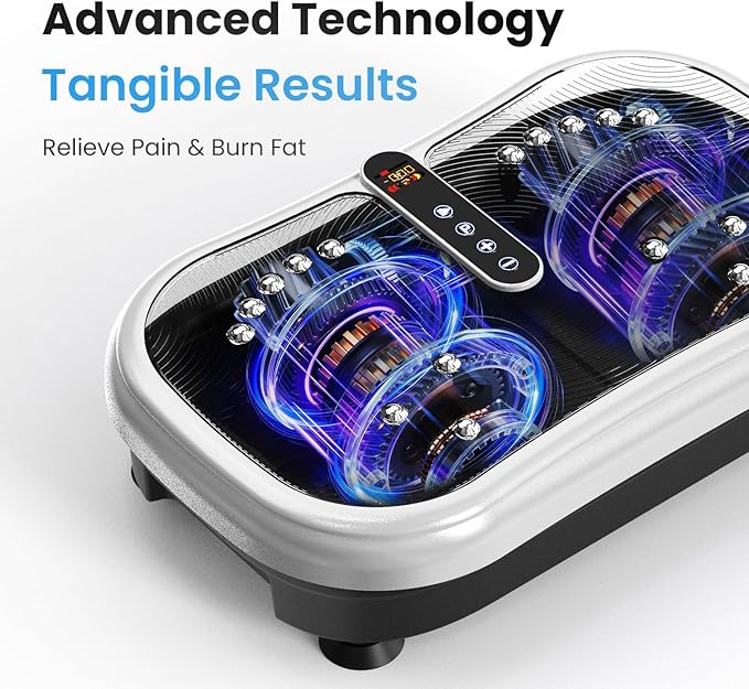 AXV Vibration Plate Fitness Platform Exercise Machine Vibrating Lymphatic Drainage Shaking Workout Full Body Shaker Vibrate Stand Shake Board Sport Gym Pad for Weight Loss Fat Burner for Women Men