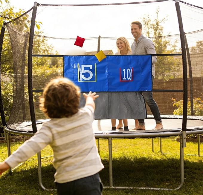 Throwing Net for Sandbag - Interactive Trampoline Tossing Games - Trampoline Throw Target | for Kid Boys Girls Children Garden Yard Backyard Grass Lawn Park