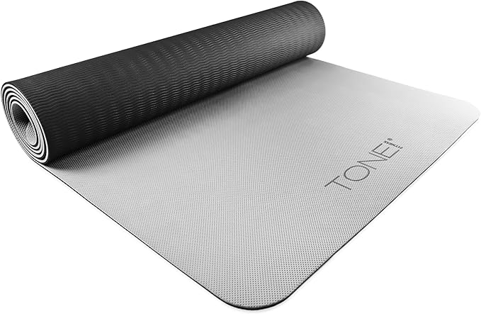 TONE Fitness Yoga Mat 1/4" Thick Non Slip Exercise & Pilates Mat for Home Workouts with Carrying Strap | Multiple Options