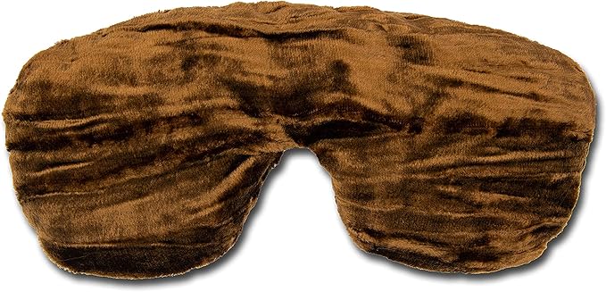 Handmade Weighted Sleep Eye Mask Yoga Pillow - Flax Seed Fill - Lavender Scented - Mocha - TEMFL-MO