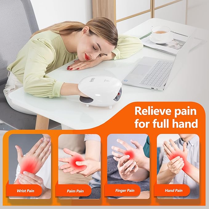 COMFIER Hand Massager for Arthritis and Carpal Tunnel,Wireless Hand Massager with Heat & Compression,3 Levels Heating,Rechargeable Massager Machine,Christmas Gifts for Women