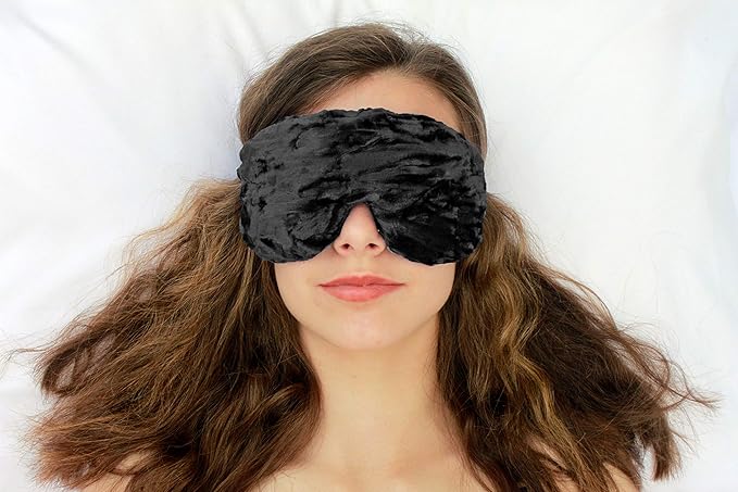 Handmade Weighted Sleep Eye Mask Yoga Pillow - Flax Seed Fill - Lavender Scented - Red Moon Bloom - TEMFL-RB