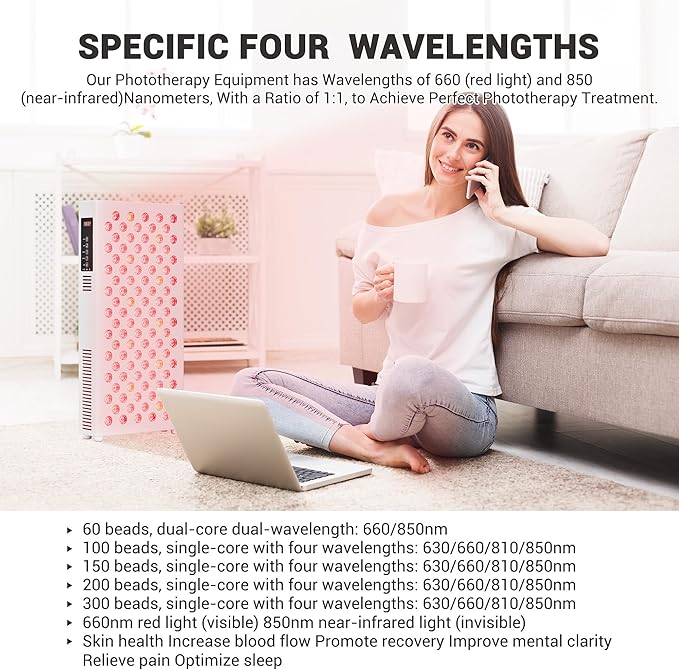 GarveeHome Red Light Therapy Device Base, RT 750/1500 Red Light Therapy Device 200/300 Beads LEDs Base for Red Light Therapy for Face and Body(Only Base)