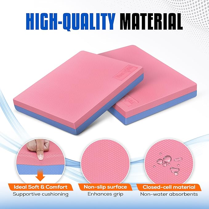 Yes4All Balance Pad, Nonslip TPE Foam Balance Pad with Upgraded Sizes - L, XL, XXL Balance Mat for Fitness, Yoga & Stability Training - Multicolor Options