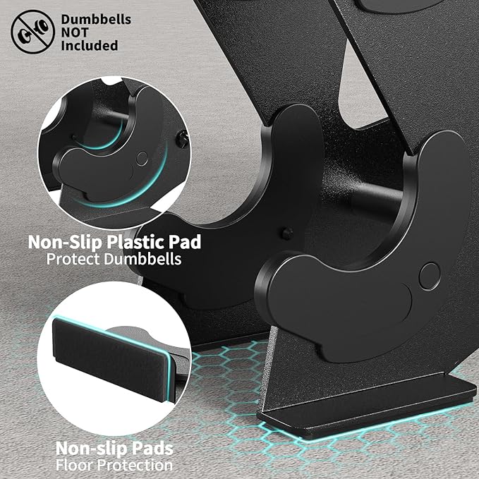 Dumbbell Rack Stand Only - Heavy Duty Weight Rack for Home Gym Organization, Compact Dumbbell Stand for Space Saving, Small Weight Storage for 1-15 LB Dumbbells in Home/Office/Studio