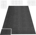 HAPBEAR 0.56'' Thick 12 Pcs 48 Sq Ft Exercise Equipment Mats - High-Density Rubber Top EVA Foam Interlocking Mats, 24x24in Tiles, Heavy-Duty Treadmill Mat for Hardwood Floors, Home Gym Mat