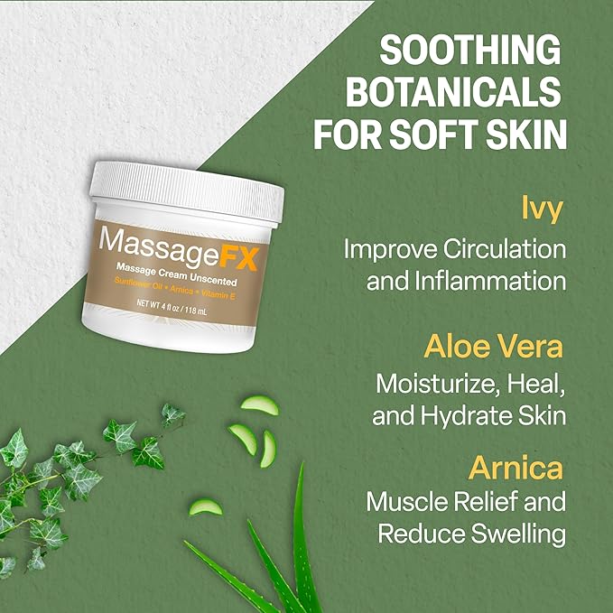 Massage Oil by Massage FX - 100% Pure Sweet Almond & Sunflower Seed Oil - Vitamin E - Ivy, Arnica & Aloe - Unscented - Perfect for a Full Body Massage, Maximum Friction - Paraben Free - 1 Gallon