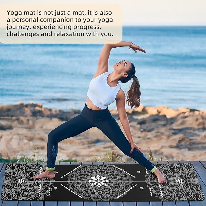 FOLAI Extra Thick Yoga Mat 6mm，pilates mat thick - Non-Slip Exercise Mat for HIIT, Pilates & Home Workouts & Workout with Free Carry Strap