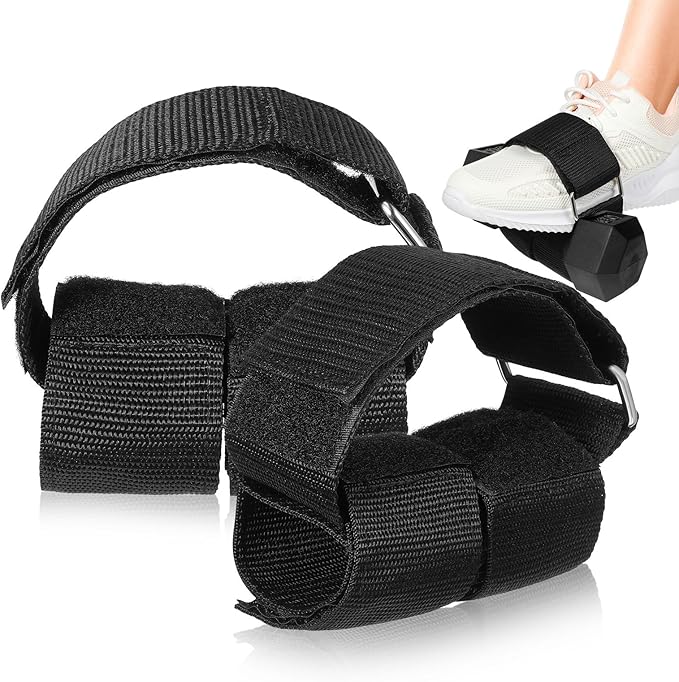 Veemoon 2 Pcs Adjustable Ankle Straps,dumbbell Foot Attachment Straps Gym Equipment for Leg Strength Training Home Gym Accessories