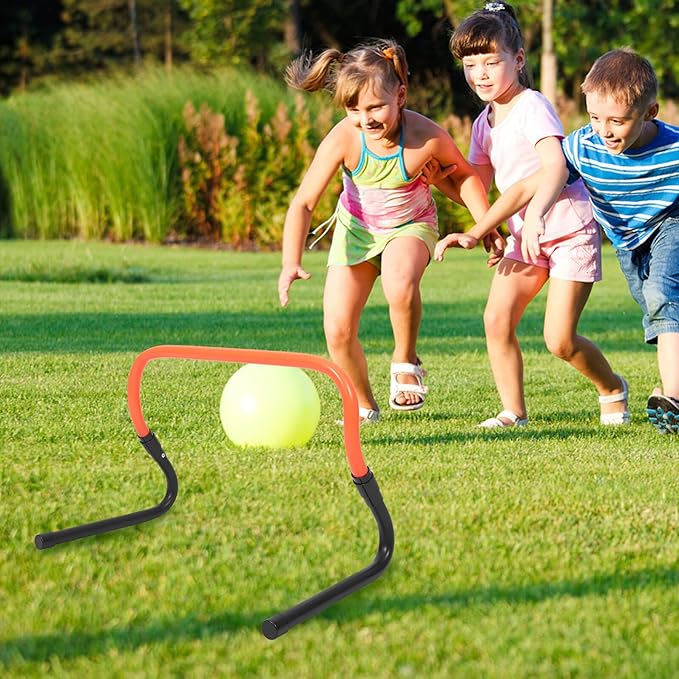 STOBAZA Wear-Resistant Adjustable Agility Hurdles Plastic Training Equipment for Soccer Football Baseball Athletes with Stable Base for Speed and Footwork Drills