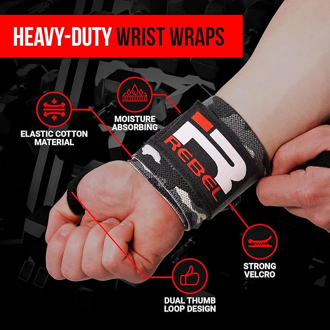 Iron Rebel Figure 8 Deadlift Straps - Heavy Duty Weightlifting Straps for Men & Women - Professional Strength Gym Wrist Straps for Powerlifting & Max Pulling (Pair)