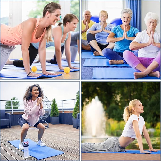 24 Pack 3 mm Thick Yoga Mat Bulk, Non Slip Exercise Workout Fitness Pad for Women Men, Gym Home Yoga Pilates, Easy to Clean, Sturdy PVC