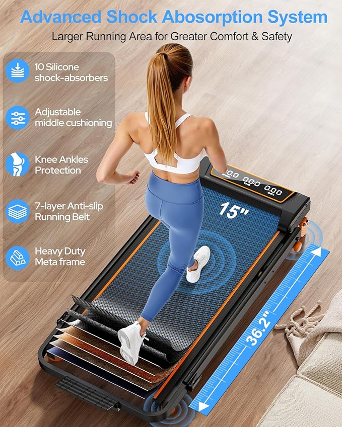 Walking Pad Treadmill with 12% Incline/Adjustable Height, Upgraded 3.5HP Walking Pad with Handle Bar, 4 in 1 Foldable Under Desk Treadmill, Electric Portable Treadmills for Home 350LBS, LED Display