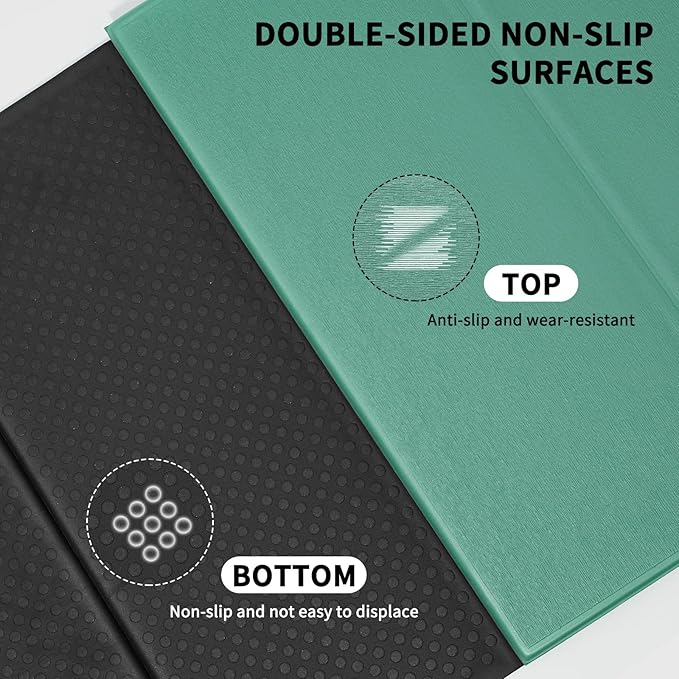 Foldable Yoga Mat Extra Thick & Large (74" x 31.5" x 0.32"), Double-Sided Non Slip & Lightweight Fitness Mat, 8mm Thick Wide Exercise Mats for Woman Man Kids, Portable Workout Mats for Travel, Studio or Home Use