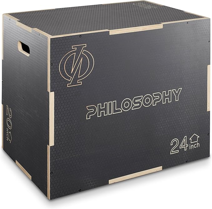 Philosophy Gym 3 in 1 Non-Slip Wood Plyo Box- Jump Plyometric Box for Training and Conditioning