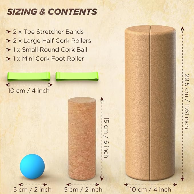Cork Balance Board | Ankle Stability Trainer, Textured Natural Cork Foot Strengthener with Resistance Band for Foot Pain Relief, Improve Ankle Strength | Balance Trainer