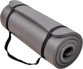 BalanceFrom 71x24 Inches Extra Thick Yoga Mat 1-Inch High-Density Foam – Roll-Up Exercise Pad with Double-Sided Non-Slip Surface and Carrying Strap for Pilates and Home Workouts, Multiple Colors