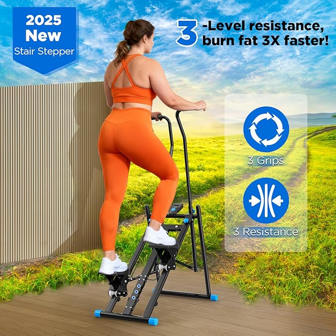 Stair Stepper for Home,Stair Climber Foldable,Large Pedal Vertical Climber Machine for Full-Body Workout,Steppers for Exercise at Home with 300LBS Loading Capacity