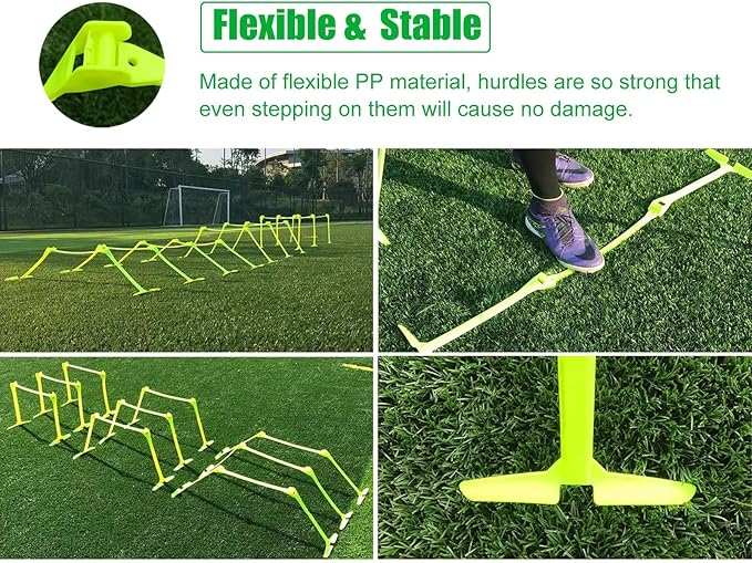 Adjustable Athletic Jumping Hurdles for Kids, Lightweight Portable Agility Speed Hurdles, Sports Workout Training Equipment Set with Carry Bag (Color : 5 PCS)
