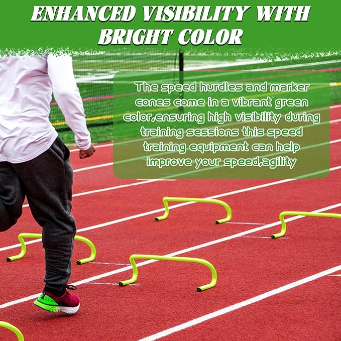 6 Pcs Speed Agility Training Hurdles, 6'' Detachable Agility Training Hurdles, Speed Training Agility Hurdles for Athletes, Soccer Training