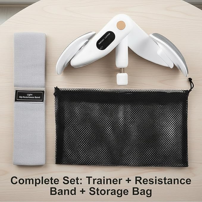 Inner Thigh & Pelvic Floor Trainer for Women, Adjustable Hip Toner with LED Counter, Compact Kegel Exercise Device for Home, Office & Postpartum