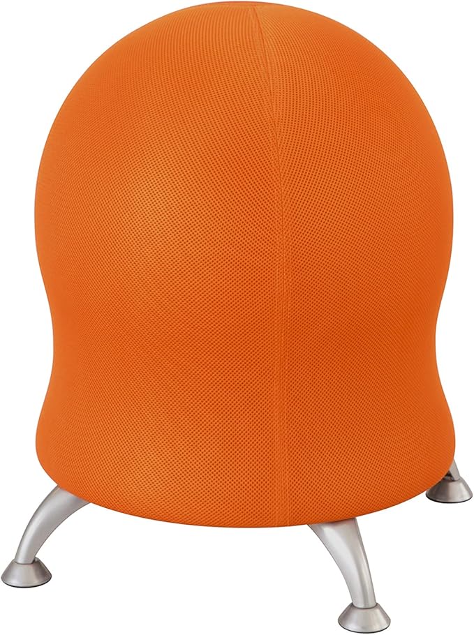 Safco, Zenergy Ball Chair, Active Seating, Anti-Burst, Inflatable Chair for Home Office and Classroom, Orange Mesh
