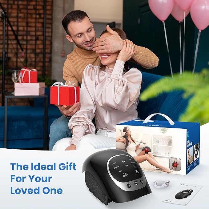 Knee Massager with Heat - [2025 Upgraded Version] Heating and Vibrating Pain Relief Knee Massager for Arthritis, Stretched Ligament, Joints and Muscles Injuries