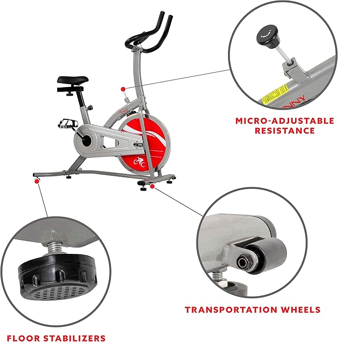 Sunny Health & Fitness Indoor Cycling Exercise Bike with LCD Monitor - SF-1203