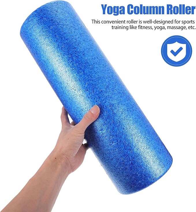 Totority Muscle Relaxation Roller Yoga Column Massager Epp Foam Roller 45x15cm Blue Back for Fitness Physical Therapy and Deep Tissue Massage