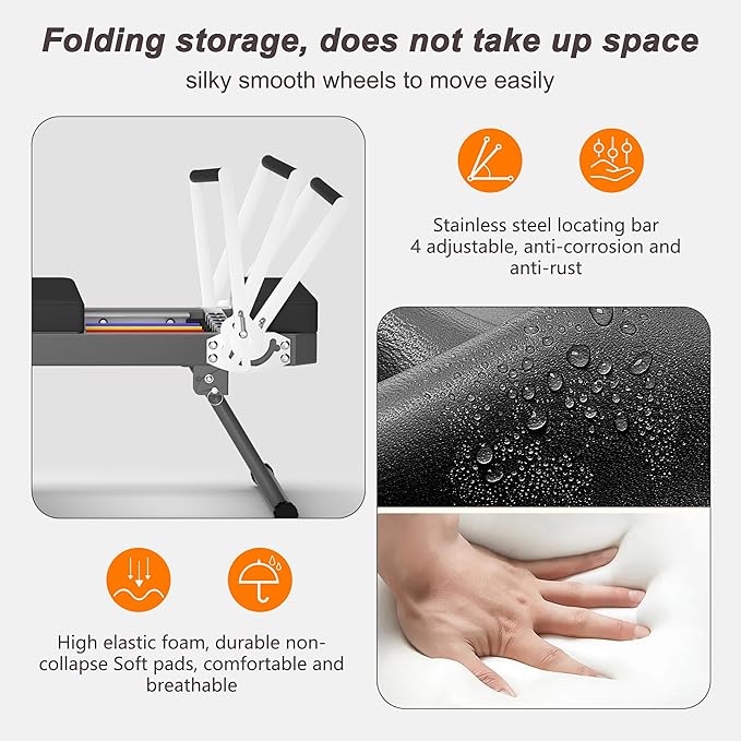 330 LBS Capacity Pilates Reformer, Foldable Pilates Core Bed Machine Equipment for Home Use and Yoga Studio Gym Workout Commercial Fitness Equipment, Suitable for Advanced and Beginners Users