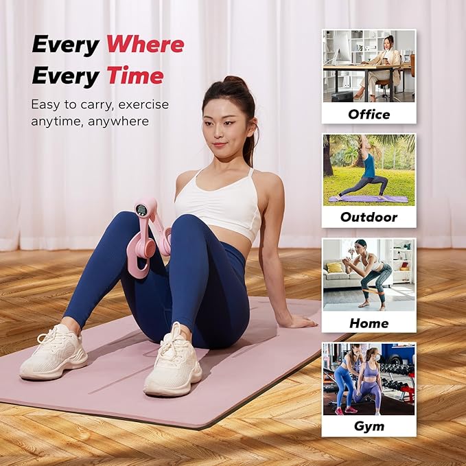 MERACH Thigh Trainer, Pelvic Floor Exercise Devices with Display Counter, Inner Thigh Exerciser for Women, Home Fitness Equipment for Hip/Leg/Butt