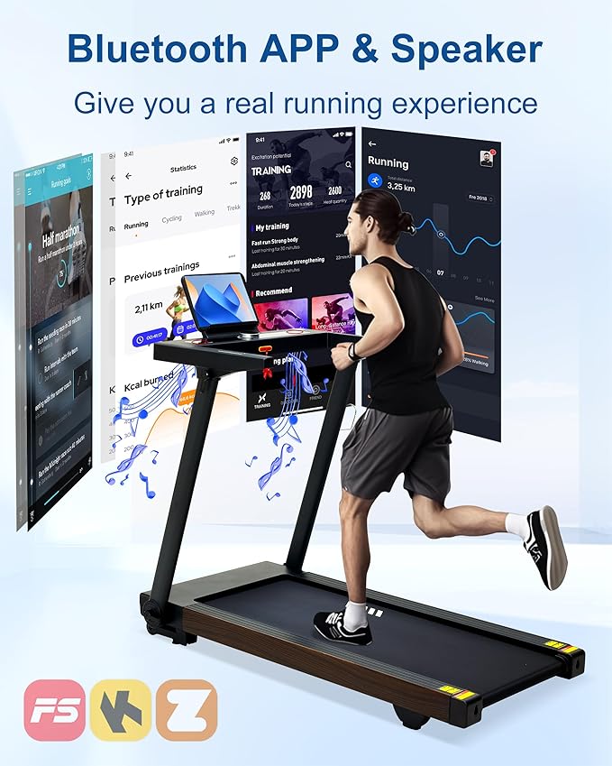 Treadmill with Auto Incline, BORGUSI Heavy Duty Treadmill for Home, Wide Belt