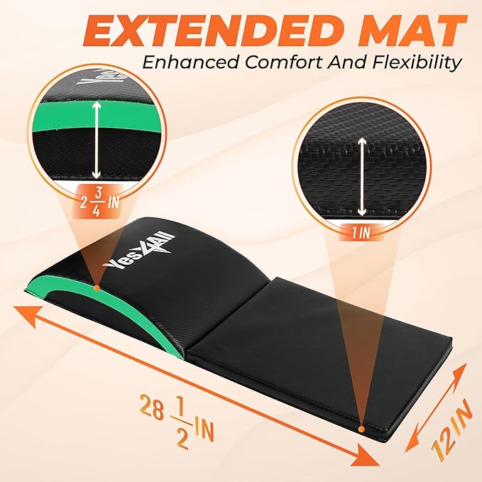 Yes4All Abdominal Exercise Pads, Foldable Ab Workout Equipment for Home Gym Core Training & Back Stretching, Sit Up Mat for Floor Exercises