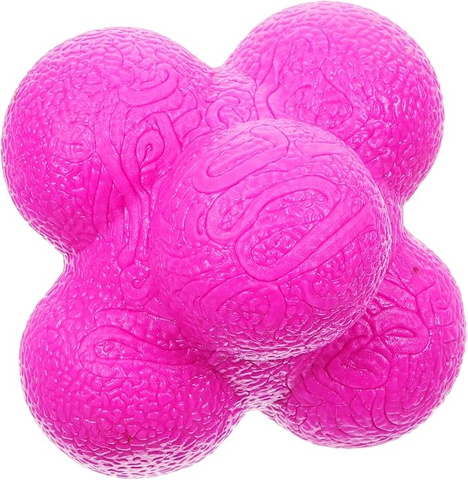 Mikinona Hexagonal Reaction Training Ball 7cm Purple Silicone Agility Exercise Ball for Speed Reflex Indoor Sports Fitness and Baseball Training