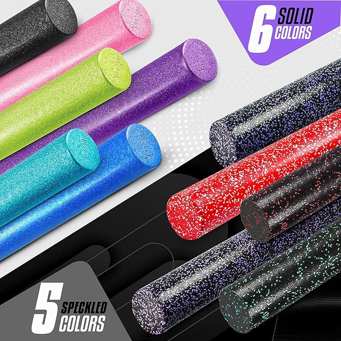 Yes4All High-Density EPP Round Back Roller Foam, Exercise Foam Roller for Yoga, Pilates & Stretching - 12, 18, 24, 36 inch