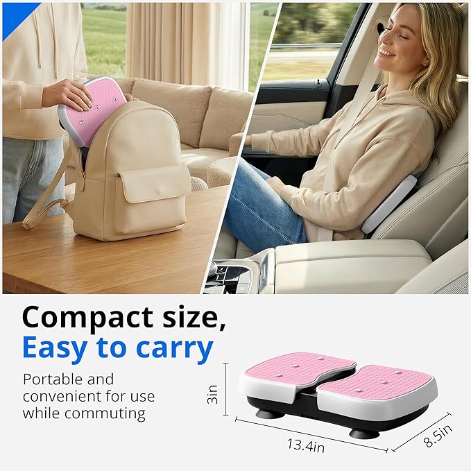 Mini Vibration Plate Machine, Leg Waist Workout Vibrating Plate Portable Quiet Percussion Massager for Legs, Waist, Back, Neck Vibration Massager,Buttocks Muscle Stiffness Relief